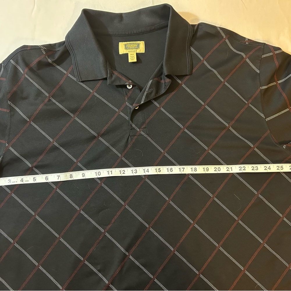 The Foundry Supply Co. Black, White Men's Polo Size 2XLT - Picture 5 of 8